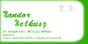 nandor welkusz business card